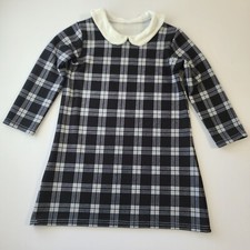 Vintage 90S Handmade Plaid Print Dress Girls Size 8 White Collar
