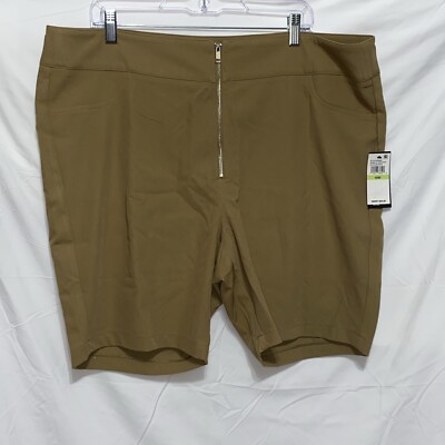 Women Shorts Size 18 Macys Beige Zip Front Casual Plus NWT