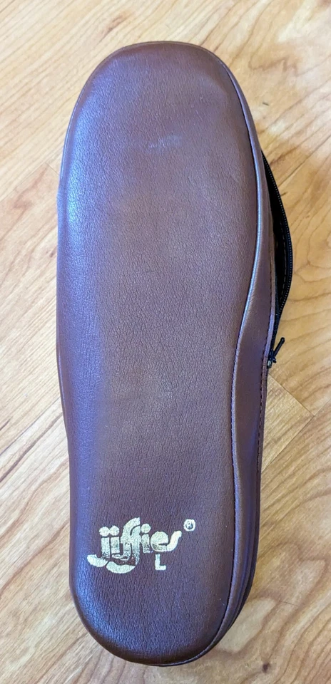 Vintage Jiffies Mens Slip On House Driving Shoe Slipper Size L Travel Case Suede - Image 2 of 4