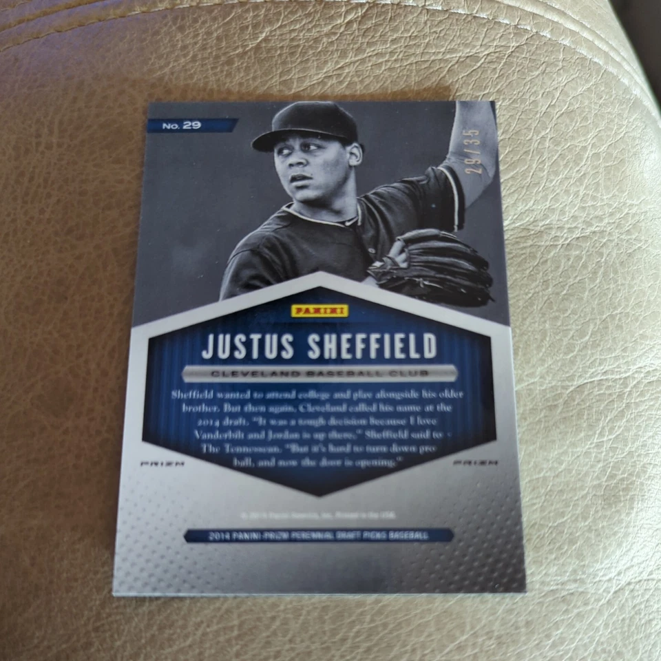 2014 Prizm Perennial Draft Picks Class Green Prizm /35 Justus Sheffield #29 - Image 2 of 3