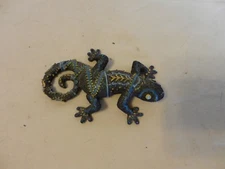 Small Purple Lizard Gecko Figurine Decorated With Beads Resin