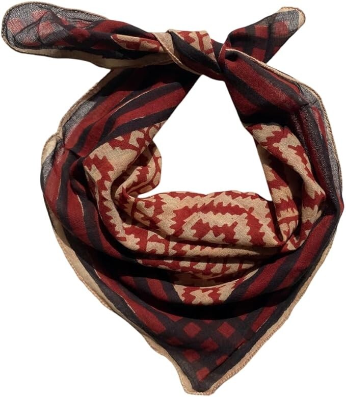 Organic Cotton Bandana Scarf for Women Soft Lightweight Handmade