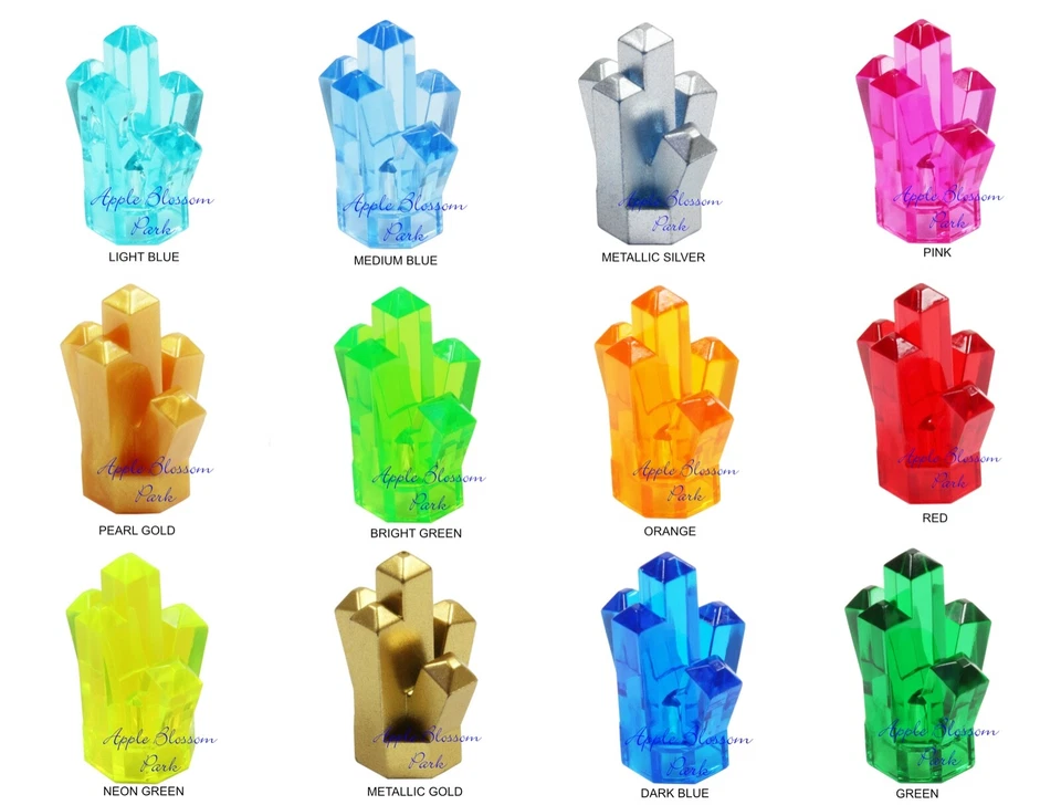 LEGO Lote/12 JUEGO DE CRISTALES DE ROCA Rojo Med Azul Oro Plata Verde Naranja Amarillo Rosa  Foto 2 de 4