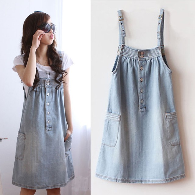 Women Casual Spaghetti Straps Denim Overall Jumper Dress Woman eBay