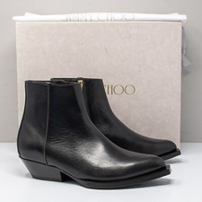 Jimmy Choo Jun Black Leather Booties Size 8 US 38 EU 