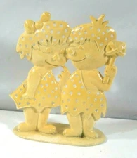 VINTAGE MID CENTURY 1960'S PEEBLES AND BAM BAM FIGURINE APPROX. 4 1/2" TALL