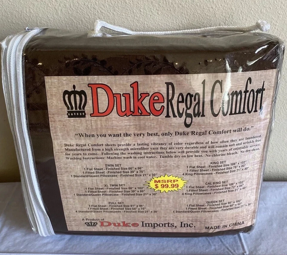 Duke Regal Comfort 1200 Thread Cotton Egyptian Cotton 6 Piece KING Sheet Set NEW - Image 2 of 3