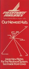 Piedmont Airlines system timetable 8/1/82 [3080] Buy 4+ save 25%