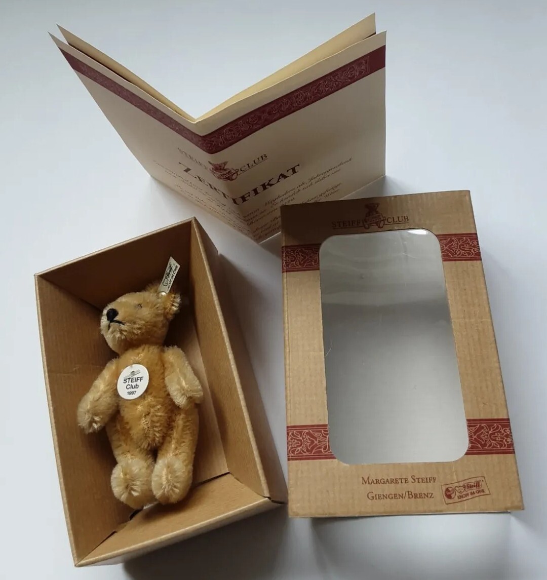 NIB 1997 Steiff Club Teddy Bear Blonde 1922 Replica | eBay