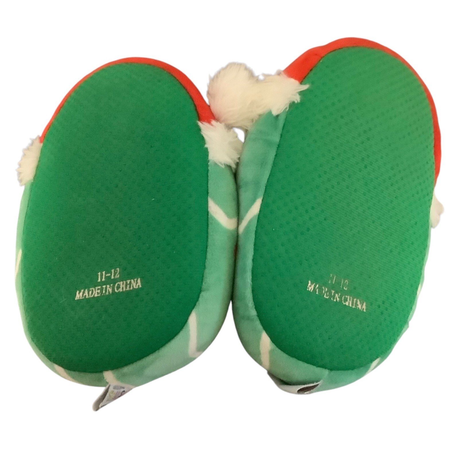 APL Squishmallows Carol l'albero di Natale pantofole Babbo Natale bambini taglia 11 12 DIFETTO