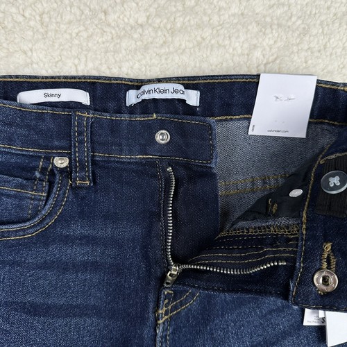 Calvin Klein Boy Skinny Fit Stretch Denim Jean 5 Pocket Zipper Fly & Button Sz 6 - Picture 8 of 14