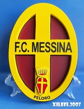 fc messina peloro calcio 1997 crest scudetto squadra calcio in legno logo wood