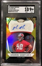 2018 PANINI CERTIFIED VITA VEA, #GS-VI, AUTO, ROOKIE, SER #21/25, GOLD GRIDIRON