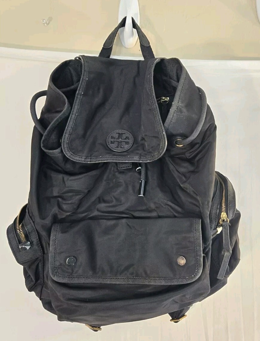 ?Tory Burch Black Nylon Backpack with Front Pocket Tory Burch Black Nylon Bill Backpack Tory Burch | TLC main image 3