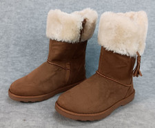 Makalu Boots Iceland Saddle Tan Faux Fur/Microsuede Winter Girls Size 4M