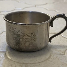 ANTIQUE WEIDLICH BROS MFG CO SILVER PLATED SP CHERRY PEACH SHALLOW BABY CUP