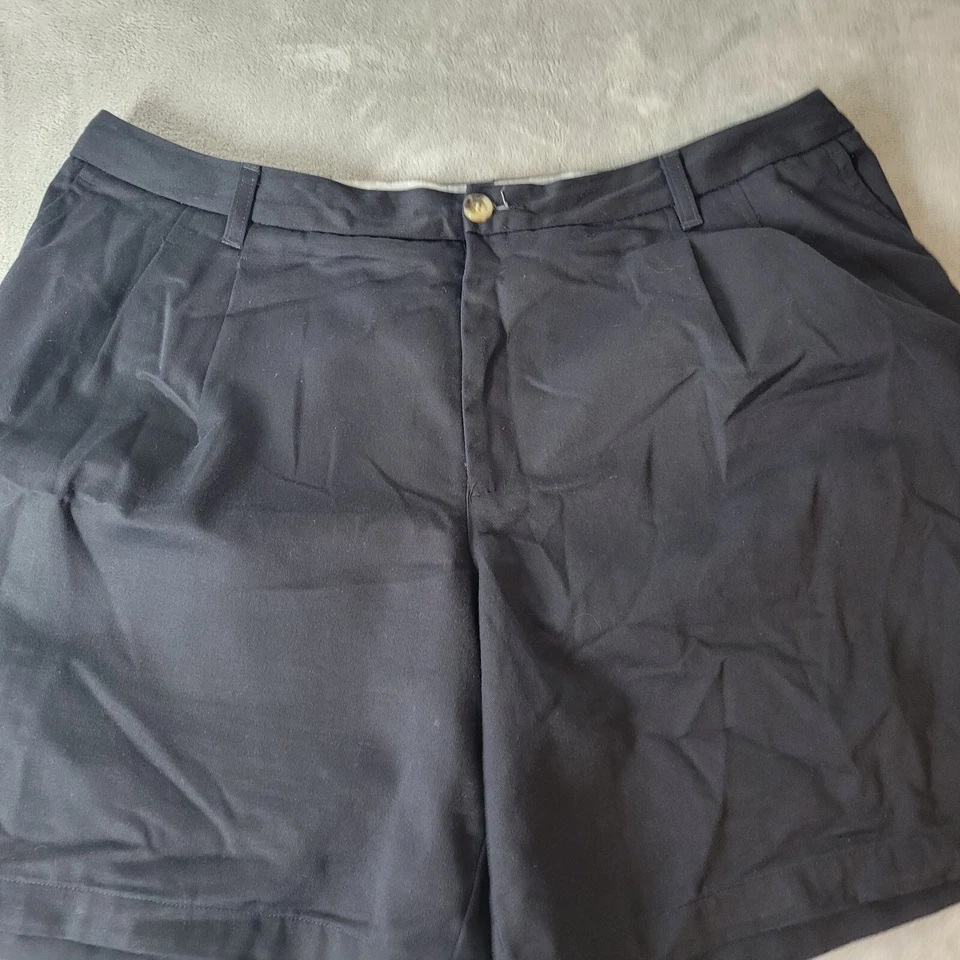 Liz Claiborne Audra Women Shorts 22W Plus Black Cotton Pockets Zip Elastic Waist - Image 3 of 4