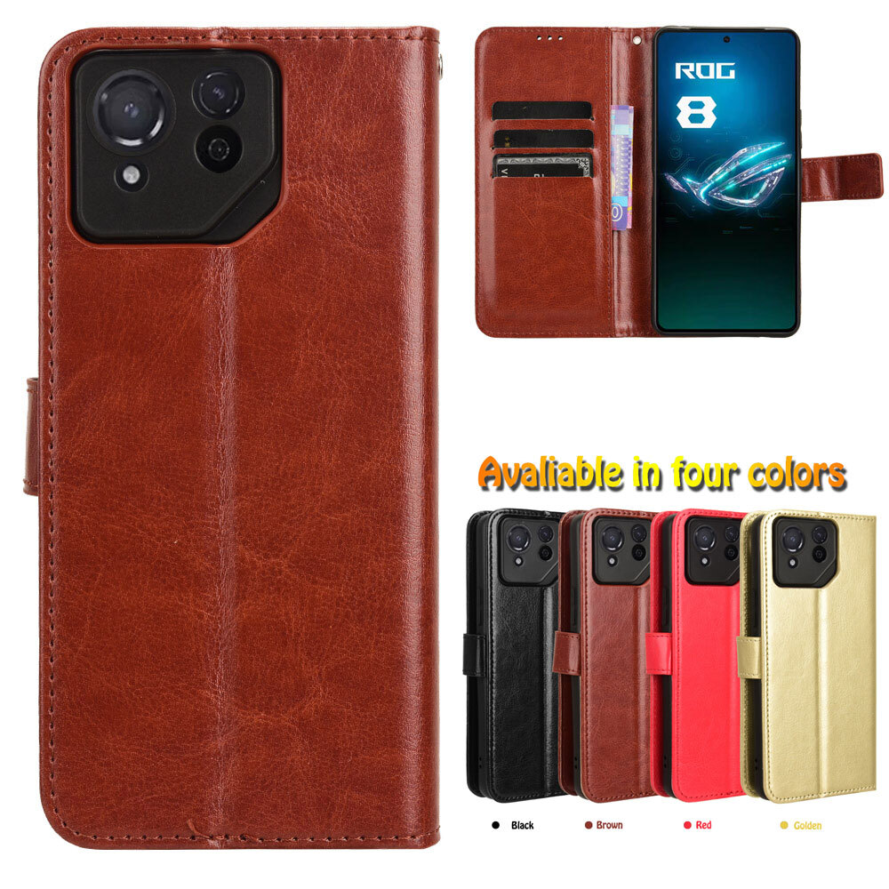 For Asus ROG Phone 8 Pro Luxury Classic Soft Cover Flip Leather Wallet Card Case