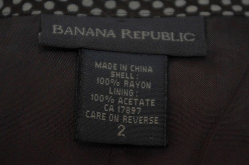 Banana Republic 2 Maxi Skirt Brown Polka Dot Slit Straight XS - Picture 4 of 4