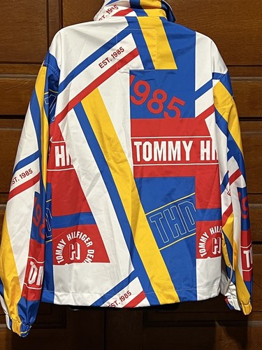 TOMMY HILFIGER DENIM SID PRINTED Active Windbreaker Jacket Color Block SMALL - Picture 5 of 12