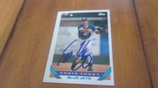 Eddie Zosky Toronto Blue Jays signed 1993 topps Card COA  