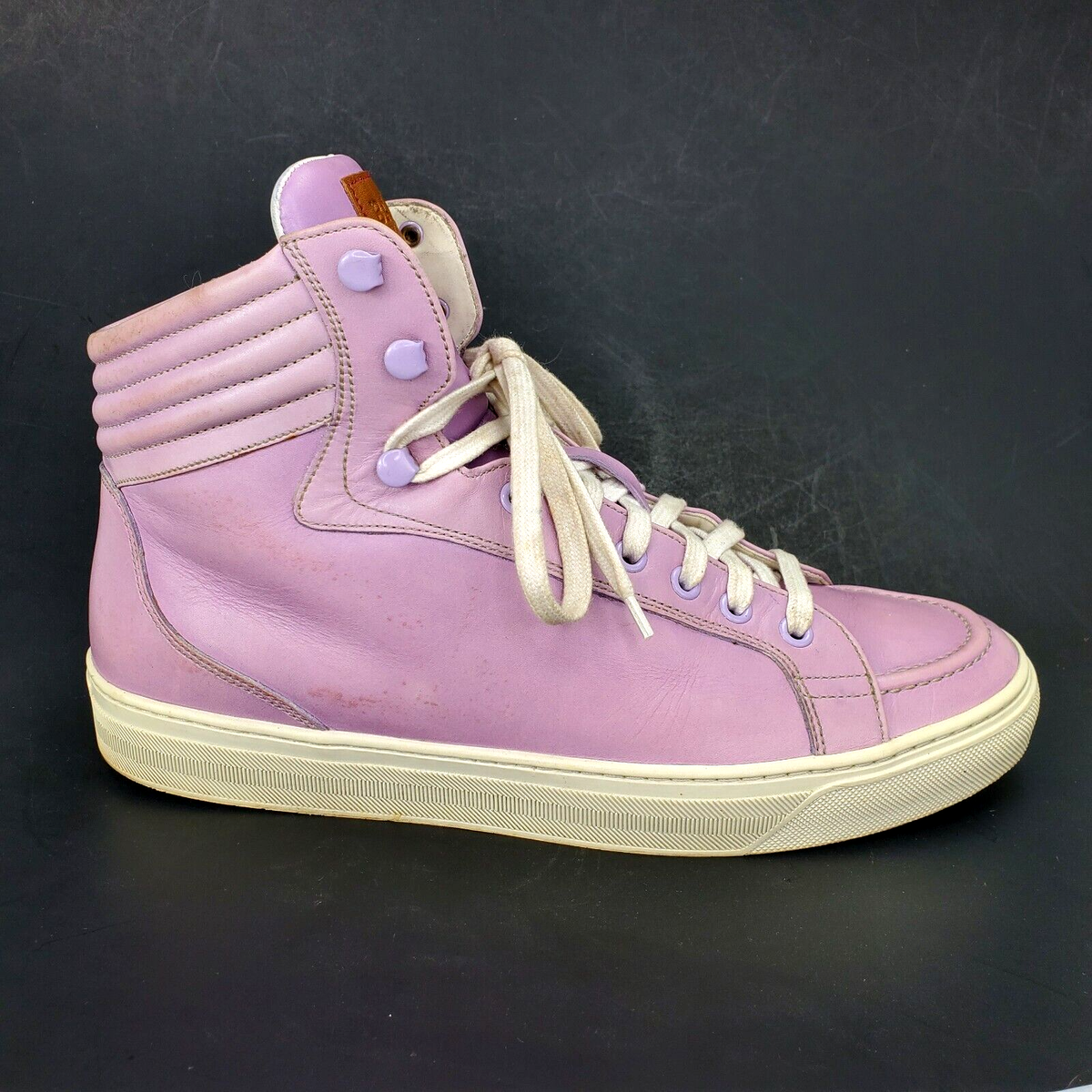 Bally Mens sz D Ensor Violet Purple Leather High Top Sneakers Lace Up  Shoes