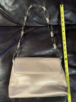 Vintage GUCCI Large Chain Link Handle Leather Purse Tote Bag ***PLS READ***
