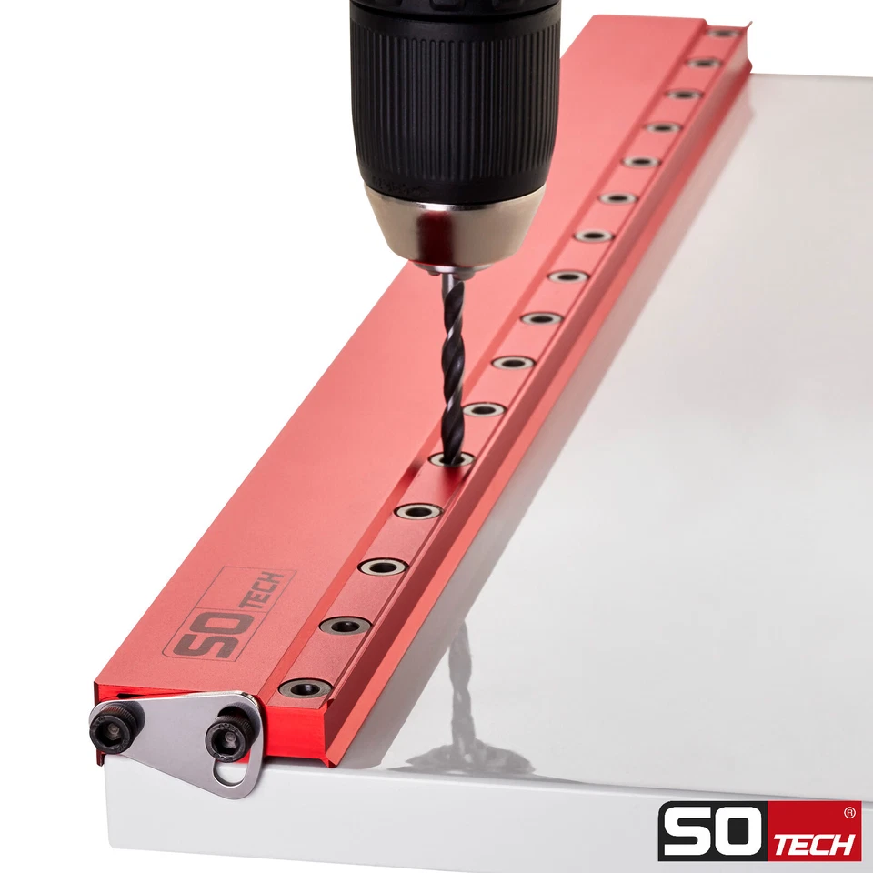 Bohrschablone für 32 mm Lochreihen, Bodenträger, Topfbänder & Schubladenauszüge - Bild 3 von 4