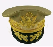 US Army Peak Cap General Douglas Macarthur's Uniform Military Khaki Hat