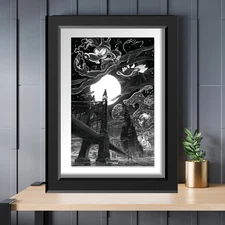 Disney Afternoon Darkwing Duck Black Noir Poster Print 11x17