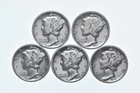 High Grade Lot 1938 1937 1937 1938 1935 Mercury Dime Collection *571