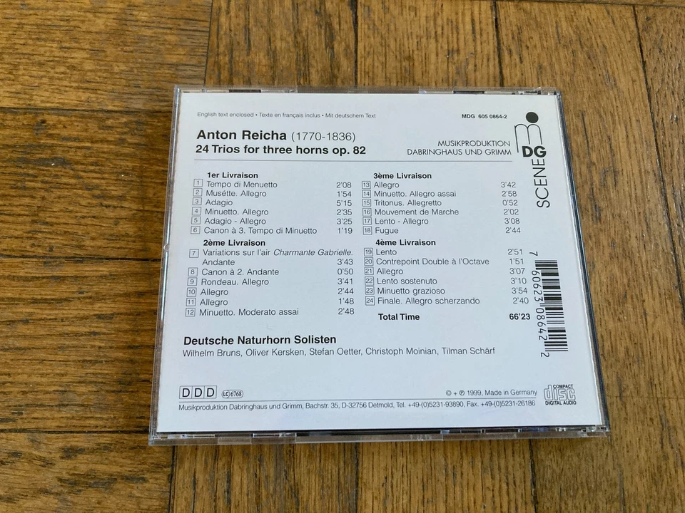 Anton Reicha 24 Trios for 3 Horns Op 82 by Deutsche Naturhorn Solisten (CD) - Image 3 of 3