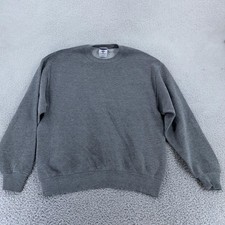 Vtg Jerzees Blank Sweatshirt Mens M/L Gray Crewneck Pullover Heather Made In USA