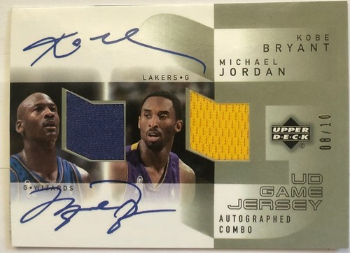 2003 Upper Deck Kobe Bryant Michael Jordan Game Jersey Faksimile Auto Reprint