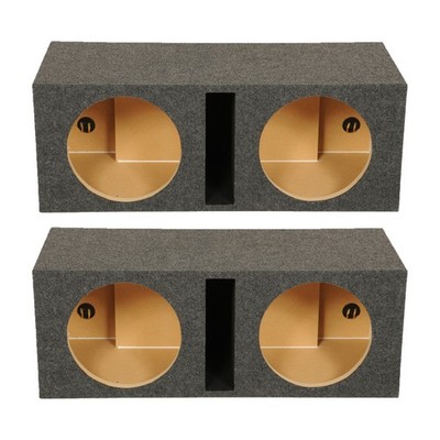 QPower QBASS Dual 10 Inch Car Audio Subwoofer Enclosure Box, Charcoal