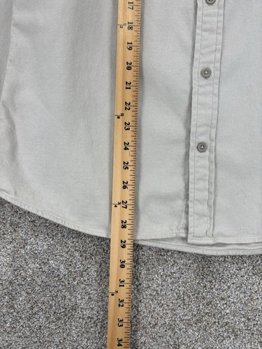 Gap Chamois Flannel Button Up Shirt Mens Size Medium Beige Moonstone 100% Cotton - Picture 11 of 13