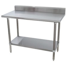 30 in x 30 in Stainless Steel Work Table w/ S/S Undershelf and 5 in