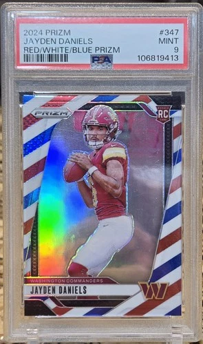 2024 Panini Prizm - Rookies Jayden Daniels #347 Red White & Blue Prizm (RC)
