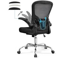 Office Chair Ergonomic Desk Chair 90° Flip-up Armrest Lumbar Support Height Adj
