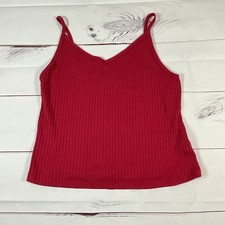 Old Navy Red Ribbed V-Neck Camisole Tank Top XL NWT Stretch