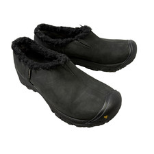 Keen Hood Mule Slip On Shoes Women's 7 Black Leather Keen.Dry 200g Insulated