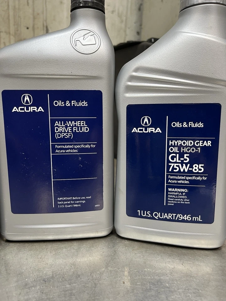 3 Qts Acura dpsf fluido 1 Qt HYPOID OIL HGO-1 GL-5 75W-85.  1 filtro de óleo Honda  - Imagem 2 de 4