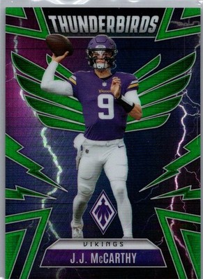 2025 Panini Phoenix - JJ MCCARTHY  Thunderbirds Green 26/99 Card #33