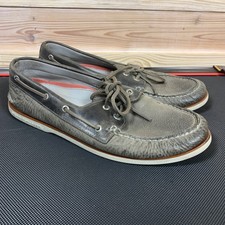 Sperry Gold Cup Boat Shoes Mens 13 Grey Leather Authentic Original Deck Preppy