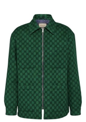 Gucci gg wool flannel overshirt  (Green)