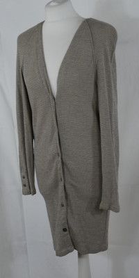 MISS BRITT Lange Strickjacke Strickmantel Beige/Schwarz WOLLE Größe XS 34/36 TOP