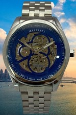 Refurbished Maserati Blue Skeleton Dial Autom...