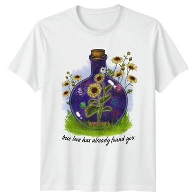 True Love Has Bereits Found T-Shirt Celestial Floral Art Love And Her