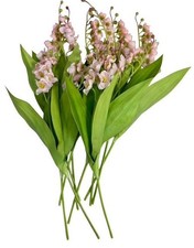 Brand New Lot of 10 Bunches of Artificial Pink Lily of the Valley Flowers 16"