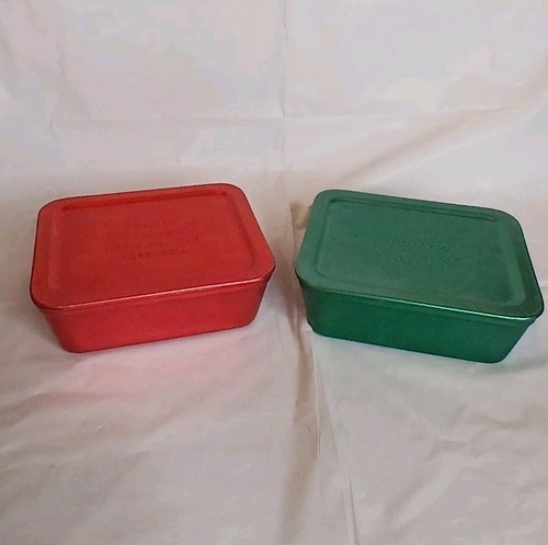 Set of 2 Genuine Deepfreeze Home Freezer Casserole Anodized Aluminum Teal & Red